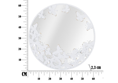 Miroir mural Papillon blanc 62,5x2,3 cm – Douceur immaculée et éclat élégant