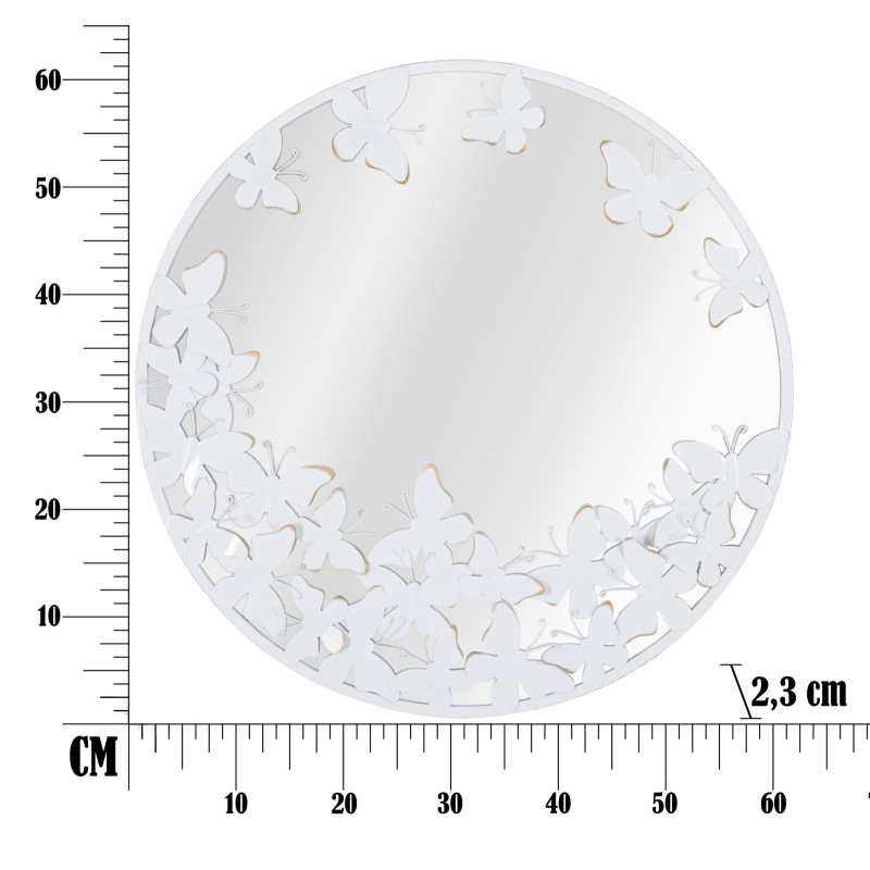 Miroir mural Papillon blanc 62,5x2,3 cm – Douceur immaculée et éclat élégant