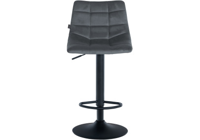Taburete de bar Jerry en terciopelo Gris oscuro,Negro