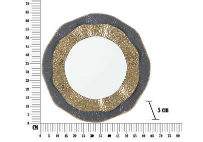 Miroir mural Shai foncé Ø65,5x5 cm – Reflets profonds et caractère moderne