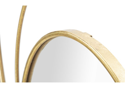 Miroir mural Arc Glam Ø80x3,5 cm – Courbes élégantes et reflets dorés