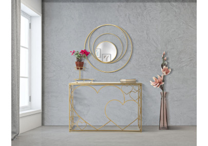 Miroir mural Arc Glam Ø80x3,5 cm – Courbes élégantes et reflets dorés