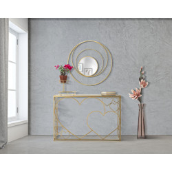 Miroir mural Arc Glam Ø80x3,5 cm – Courbes élégantes et reflets dorés