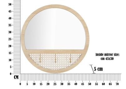Miroir mural Fuji Ø50x5 cm – Minimalisme japonais et raffinement moderne