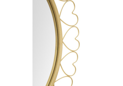 Miroir mural Cœurs Ø80x2,5 cm – Douceur romantique et éclat séduisant