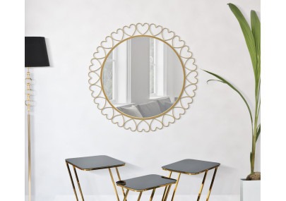 Miroir mural Cœurs Ø80x2,5 cm – Douceur romantique et éclat séduisant