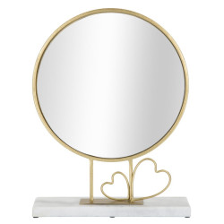 Miroir de table en forme de cœur 30x9x39,5 cm – Élégance compacte et charme féminin