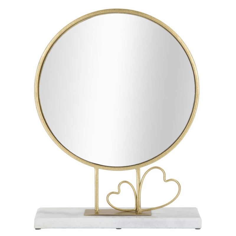 Miroir de table en forme de cœur 30x9x39,5 cm – Élégance compacte et charme féminin