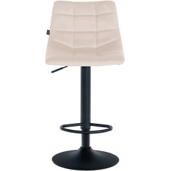 Tabouret de bar Jerry en velours noir et beige