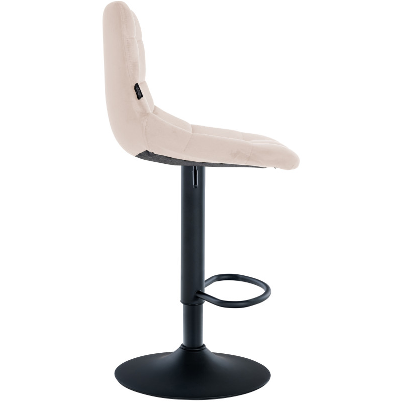 Tabouret de bar Jerry velours noir beige