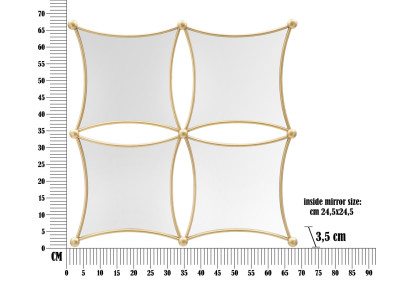 Miroir mural Jalo 68x3,5x68 cm – Modernité géométrique et éclat raffiné