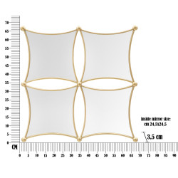 Miroir mural Jalo 68x3,5x68 cm – Modernité géométrique et éclat raffiné