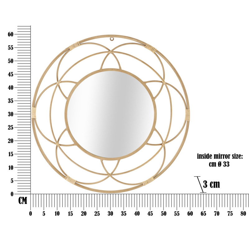 Miroir mural Valence Ø60x3 cm – Design sobre et charme méditerranéen