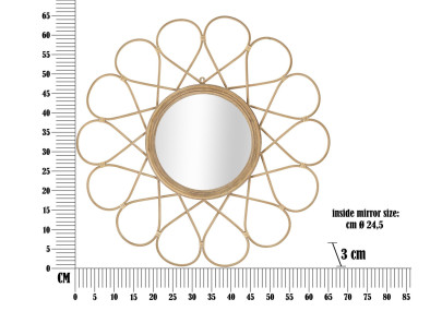 Miroir mural Almeria 65,5x3 cm – Simplicité élégante et reflets lumineux