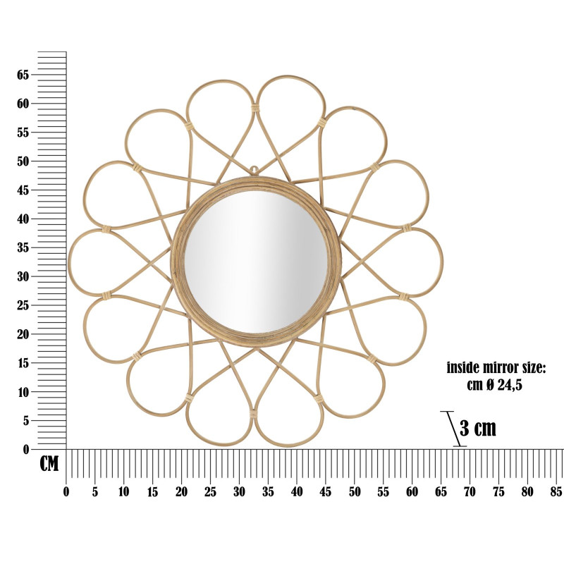 Miroir mural Almeria 65,5x3 cm – Simplicité élégante et reflets lumineux