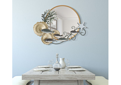 Miroir mural Poisson 88,9x7,6x65,4 cm – Originalité marine et charme décoratif