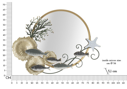 Miroir mural Poisson 88,9x7,6x65,4 cm – Originalité marine et charme décoratif
