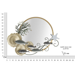 Miroir mural Poisson 88,9x7,6x65,4 cm – Originalité marine et charme décoratif