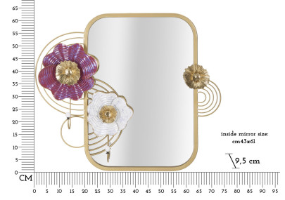 Miroir mural Lovis 75x9,5x64,1 cm – Reflets profonds et design audacieux