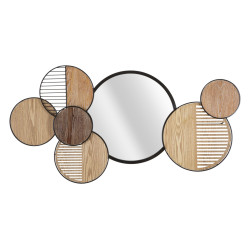 Miroir mural Woody 123,2x4,4x63,5 cm – Chaleur du bois et style naturel haut de gamme