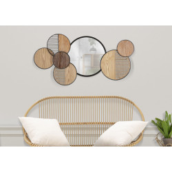 Miroir mural Woody 123,2x4,4x63,5 cm – Chaleur du bois et style naturel haut de gamme