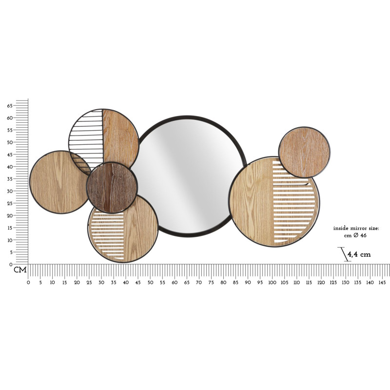Miroir mural Woody 123,2x4,4x63,5 cm – Chaleur du bois et style naturel haut de gamme