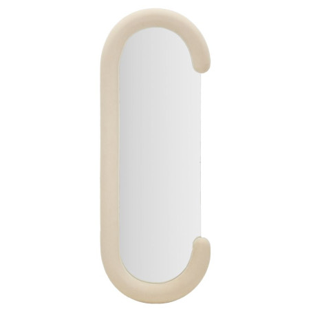 Miroir mural Chantal velours crème 60x7x160 cm – Chic intemporel et douceur raffinée