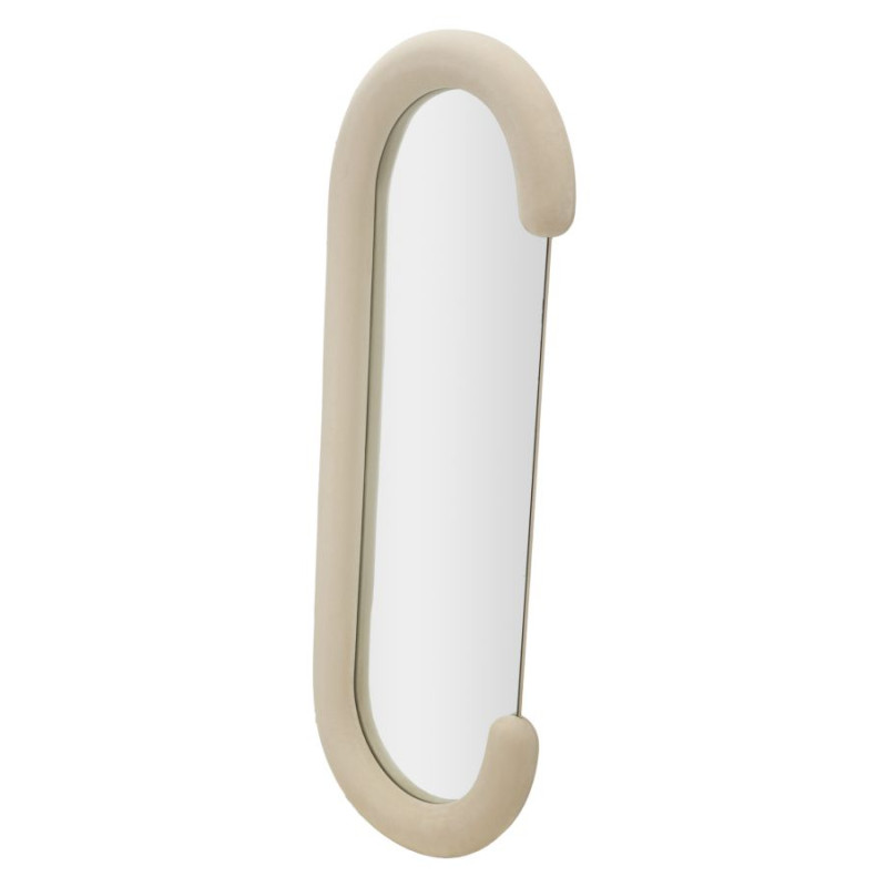 Miroir mural Chantal velours crème 60x7x160 cm – Chic intemporel et douceur raffinée