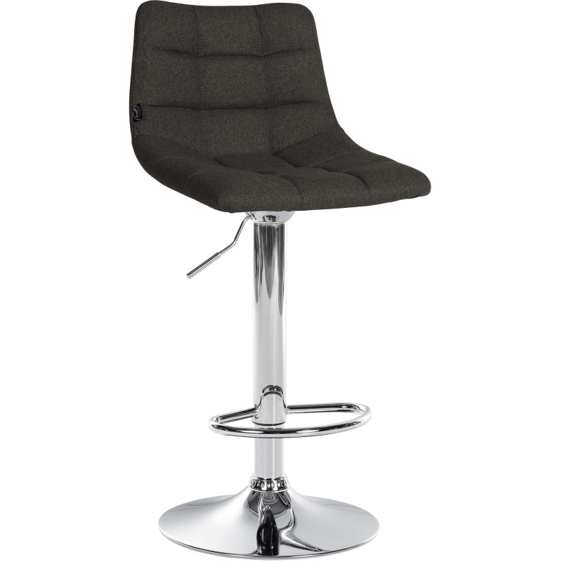 Tabouret de bar Jerry, tissu, chrome gris foncé