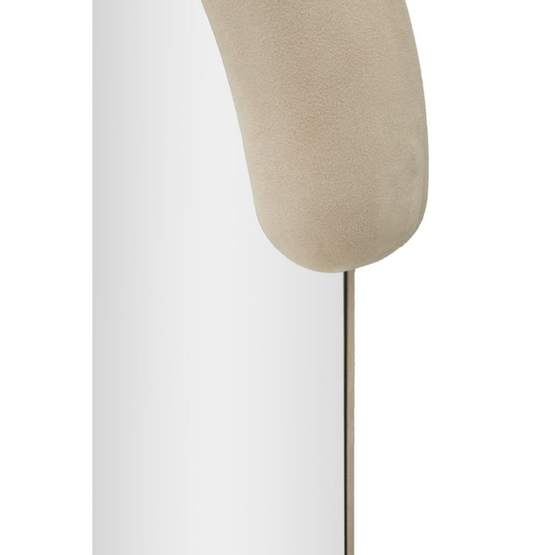 Miroir mural Chantal velours crème 60x7x160 cm – Chic intemporel et douceur raffinée