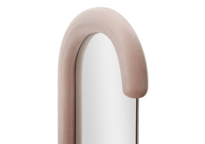 Miroir mural Chantal rose velours 60x7x160 cm – Romantisme et glamour poudré