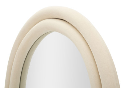 Miroir mural Cloe crème velours 60x4x160 cm – Simplicité chic et charme apaisant