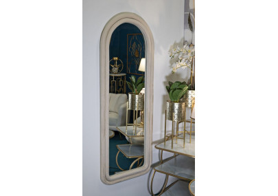 Miroir mural Cloe crème velours 60x4x160 cm – Simplicité chic et charme apaisant