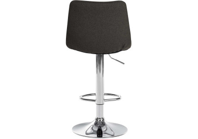 Tabouret de bar Jerry tissu chrome gris foncé