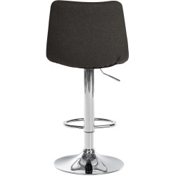 Tabouret de bar Jerry, tissu, chrome gris foncé