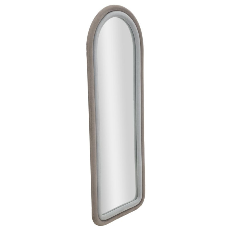 Miroir mural Cloe gris velours 60x4x160 cm – Élégance neutre et raffinement sobre