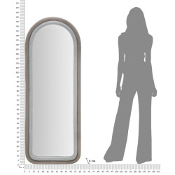 Miroir mural Cloe gris velours 60x4x160 cm – Élégance neutre et raffinement sobre