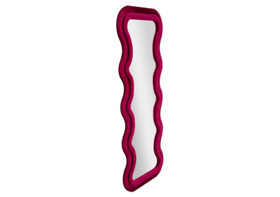 Miroir mural Emily velours fuchsia 60x6x160 cm (miroir 42x144 cm) – Touche moderne et féminité affirmée