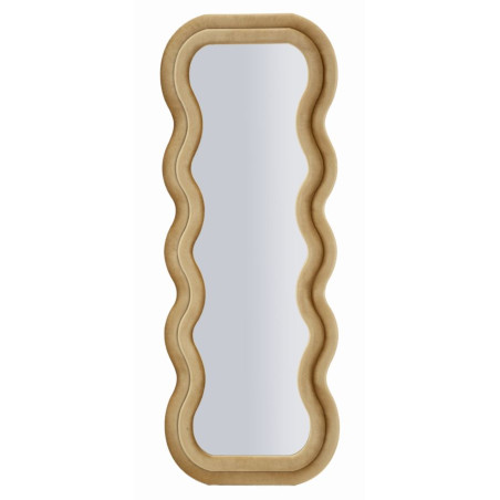 Miroir mural Emily velours doré 60x6x160 cm (miroir 42x144 cm) – Prestige doré et brillance raffinée