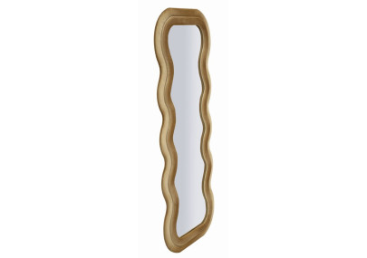 Miroir mural Emily velours doré 60x6x160 cm (miroir 42x144 cm) – Prestige doré et brillance raffinée