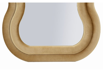 Miroir mural Emily velours doré 60x6x160 cm (miroir 42x144 cm) – Prestige doré et brillance raffinée