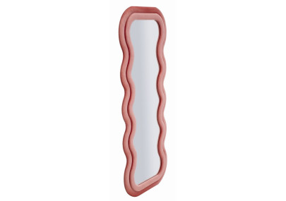 Miroir mural Emily velours rose 60x6x160 cm (miroir 42x144 cm) – Délicatesse et charme poudré