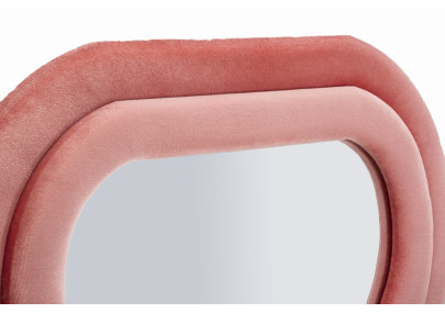 Miroir mural Emily velours rose 60x6x160 cm (miroir 42x144 cm) – Délicatesse et charme poudré