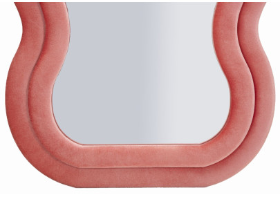 Miroir mural Emily velours rose 60x6x160 cm (miroir 42x144 cm) – Délicatesse et charme poudré