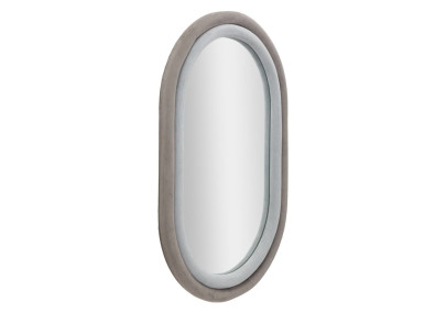 Miroir mural Antony gris velours 60x4x90 cm – Modernité feutrée et élégance discrète