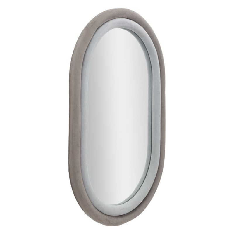 Miroir mural Antony gris velours 60x4x90 cm – Modernité feutrée et élégance discrète