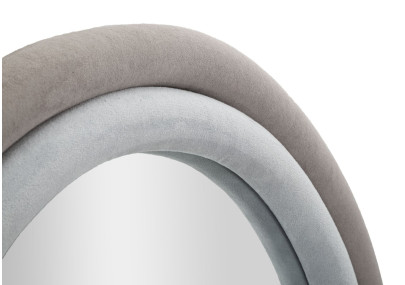 Miroir mural Antony gris velours 60x4x90 cm – Modernité feutrée et élégance discrète