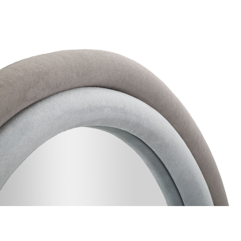 Miroir mural Antony gris velours 60x4x90 cm – Modernité feutrée et élégance discrète