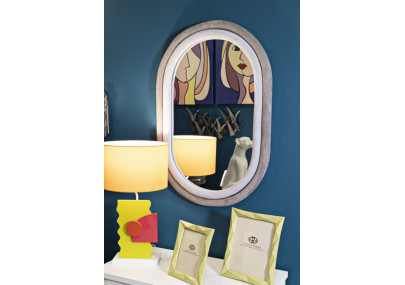 Miroir mural Antony gris velours 60x4x90 cm – Modernité feutrée et élégance discrète
