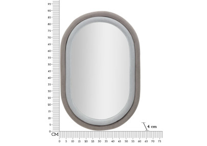 Miroir mural Antony gris velours 60x4x90 cm – Modernité feutrée et élégance discrète